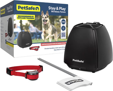 Petsafe Stay & Play Wireless Pet Fence for Stubborn Dogs - Secure 3/4 Acre Circular Yard with No Wires