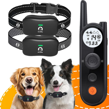 Wireless Electric Dog Fence for 2 Dogs - Up to 3,500ft Range, Waterproof Rechargeable Collar