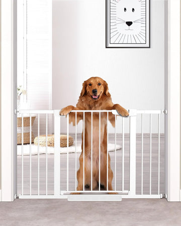 Cumbor Extra Wide Baby & Dog Gate - Walk Thru Auto-Close Gate for Stairs & Doorways, Easy Install