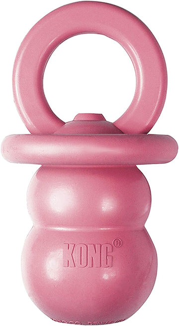 KONG Puppy Binkie – Durable Natural Rubber Pacifier Chew Toy for Small Puppies, Stuffable Dog Treat Toy for Teething Relief