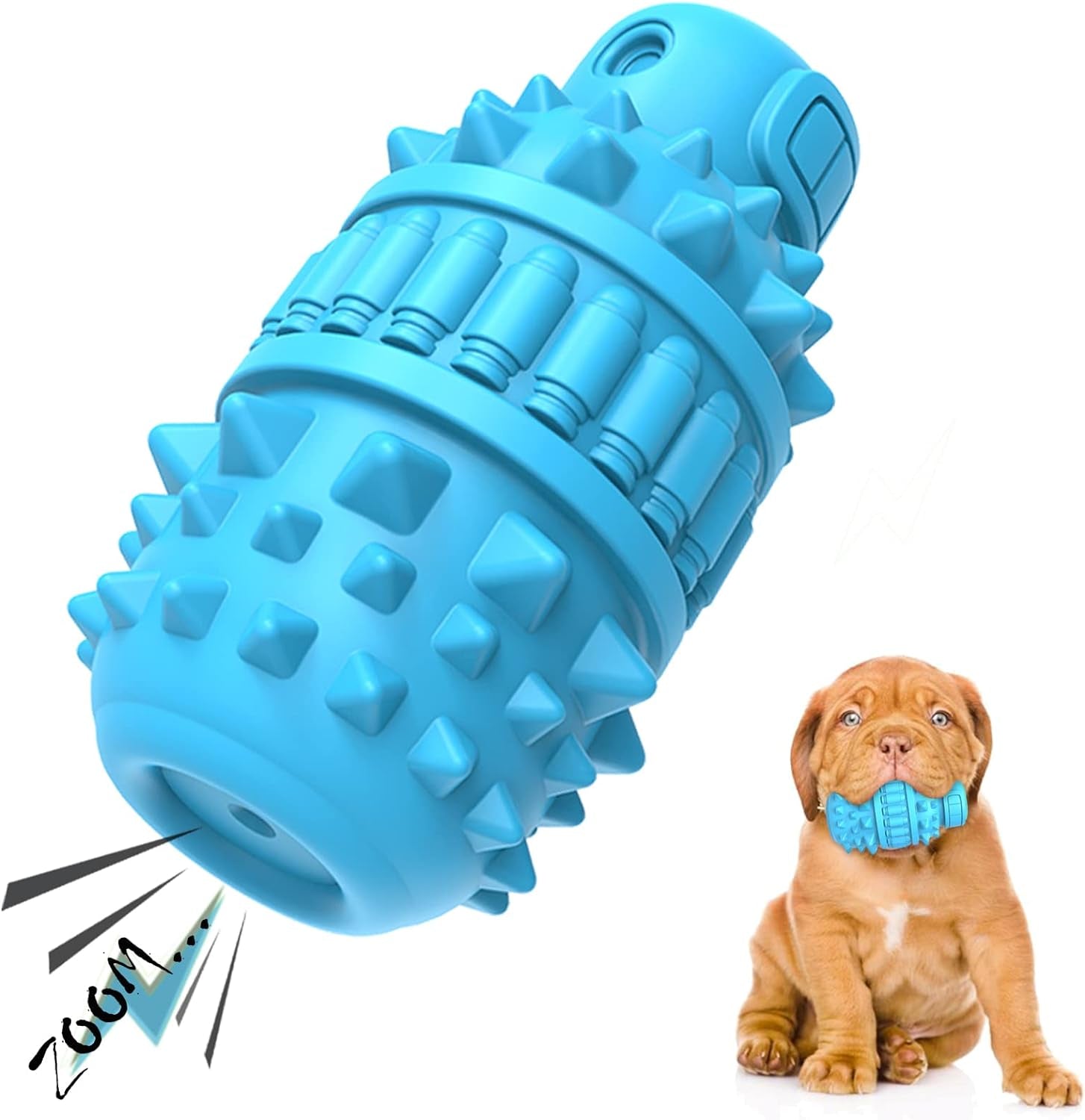 Durable Natural Rubber Dog Toy: Squeaky, for Aggressive Chewers, Large, Green