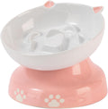 Elevated Slow Feeder Dog Bowl: Tilted Design for Dry and Wet Food