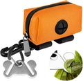 Dog Poop Bag Holder Set, Leash Attachment, Metal Carrier, Hands-Free Design - Black