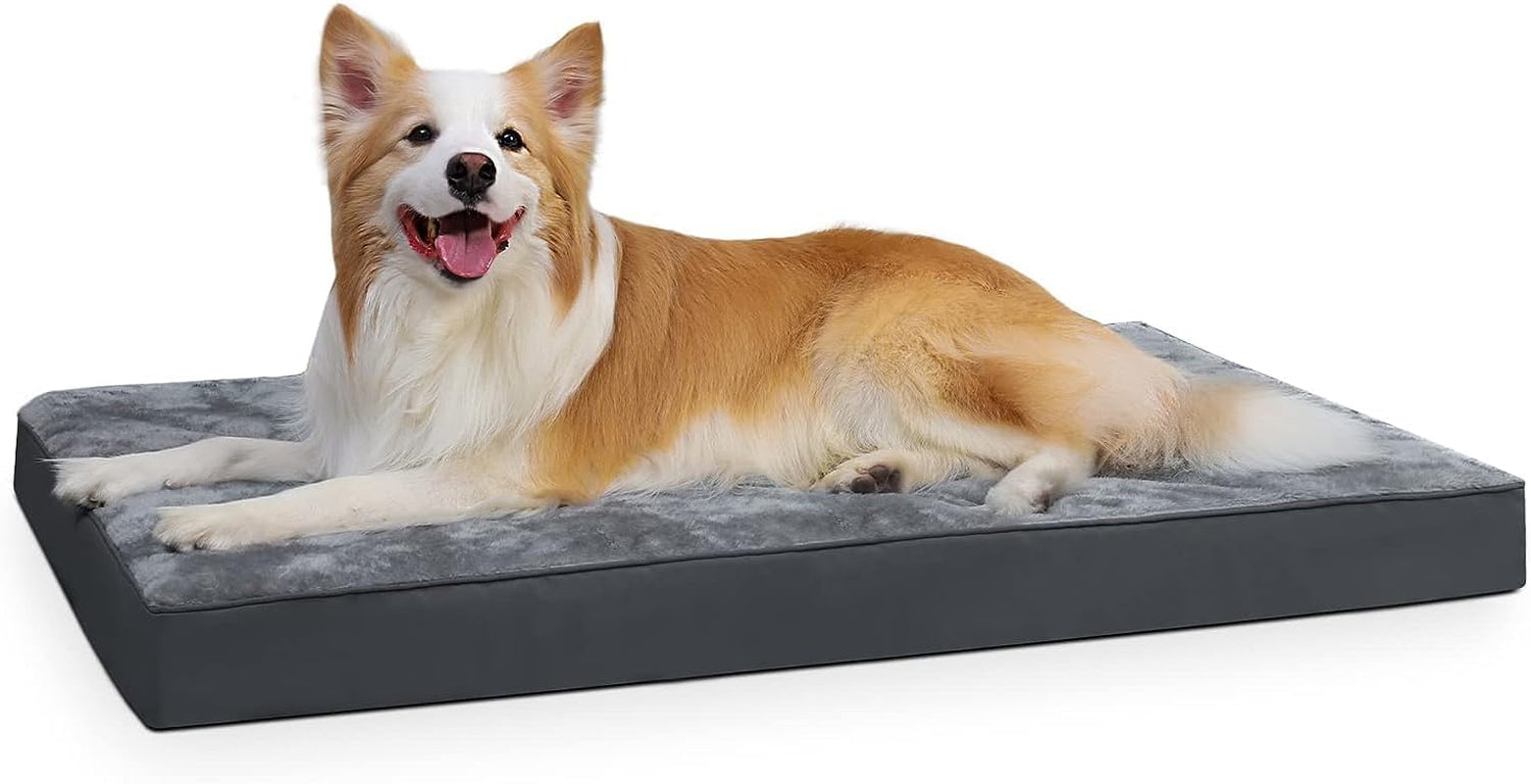 Waterproof Dog Crate Bed - Plush, Anti-Slip, Washable Cover, for All Dog Sizes, 35x22 Inch