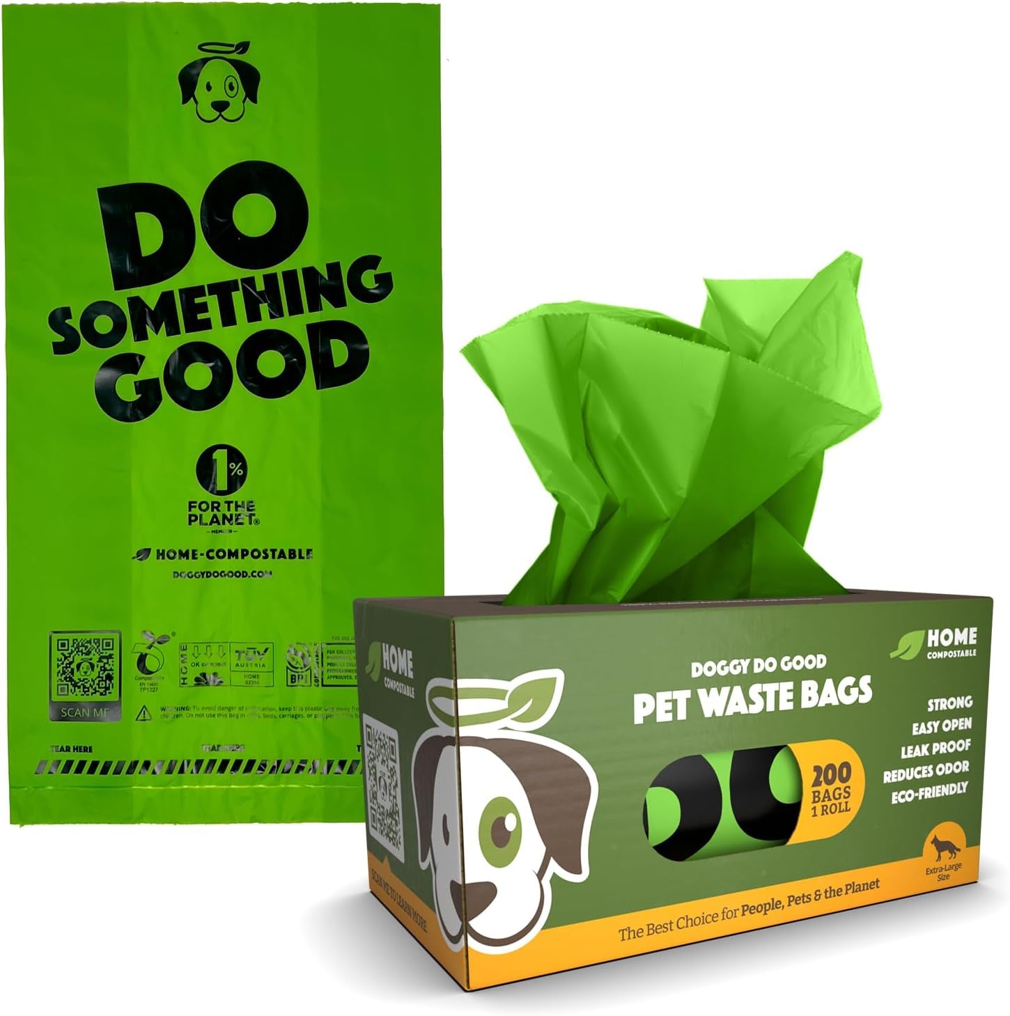 Dog Poop Bags - Certified Compostable, Easy Open, Leak-Proof, Eco-Friendly Waste Bags