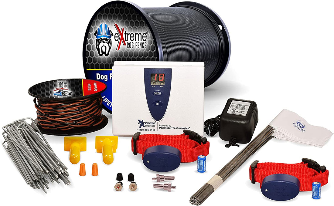 Extreme Pro Underground Electric Dog Fence – Reliable, Easy Setup Dog Fence System with 500 Ft Pro-Grade Wire for 2 Dogs