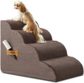 Romrol 4-Tier Dog Stairs: Non-Slip, Waterproof Fabric Cover, Ramp for Pets with Joint Issues, Grey