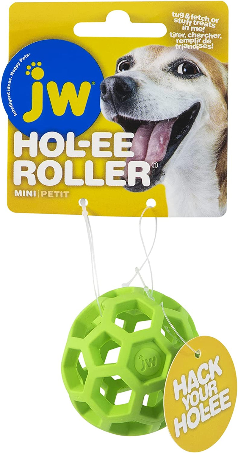 JW Pet Hol-Ee Roller, Puzzle Ball Dog Toy, Natural Rubber, Large, 5.5 Inch Diameter