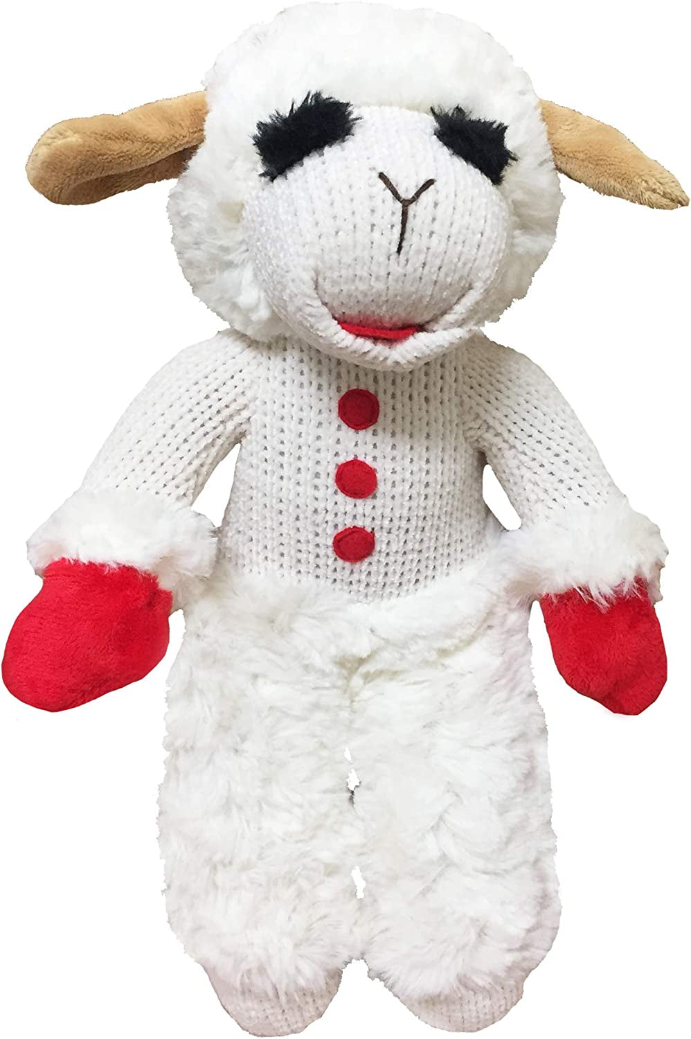 Multipet Plush Dog Toy, Lambchop, 10" Regular, White, Large