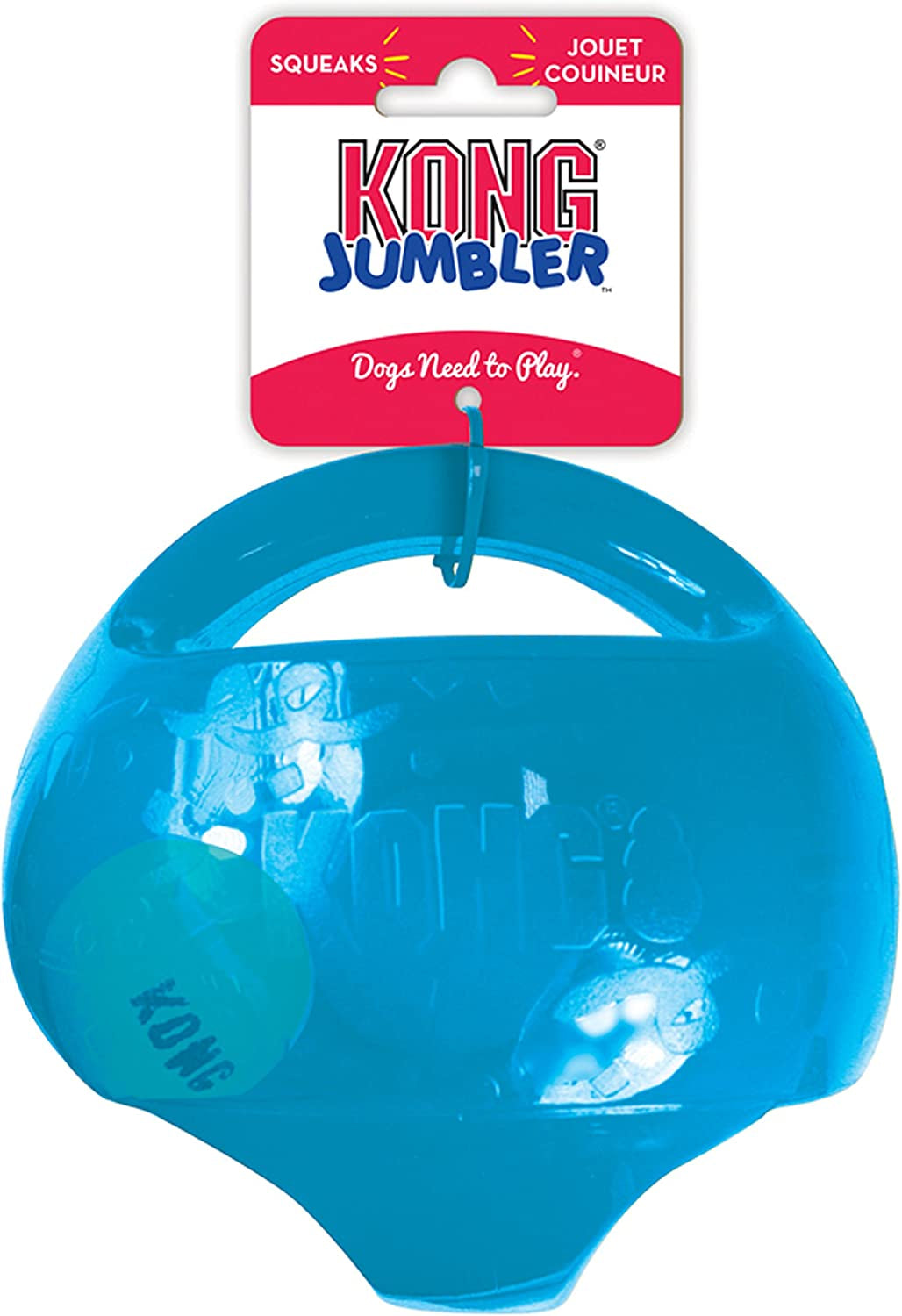 KONG Jumbler Ball - Interactive Dog Toy for Dog & Puppy Playtime - Fetch Toy with Tennis Ball - Dog Supplies for Engaging Play - for Medium/Large Dogs