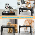 Niubya Adjustable Elevated Dog Bowls: 2 Stainless Steel Bowls, 5 Heights for All Dog Sizes