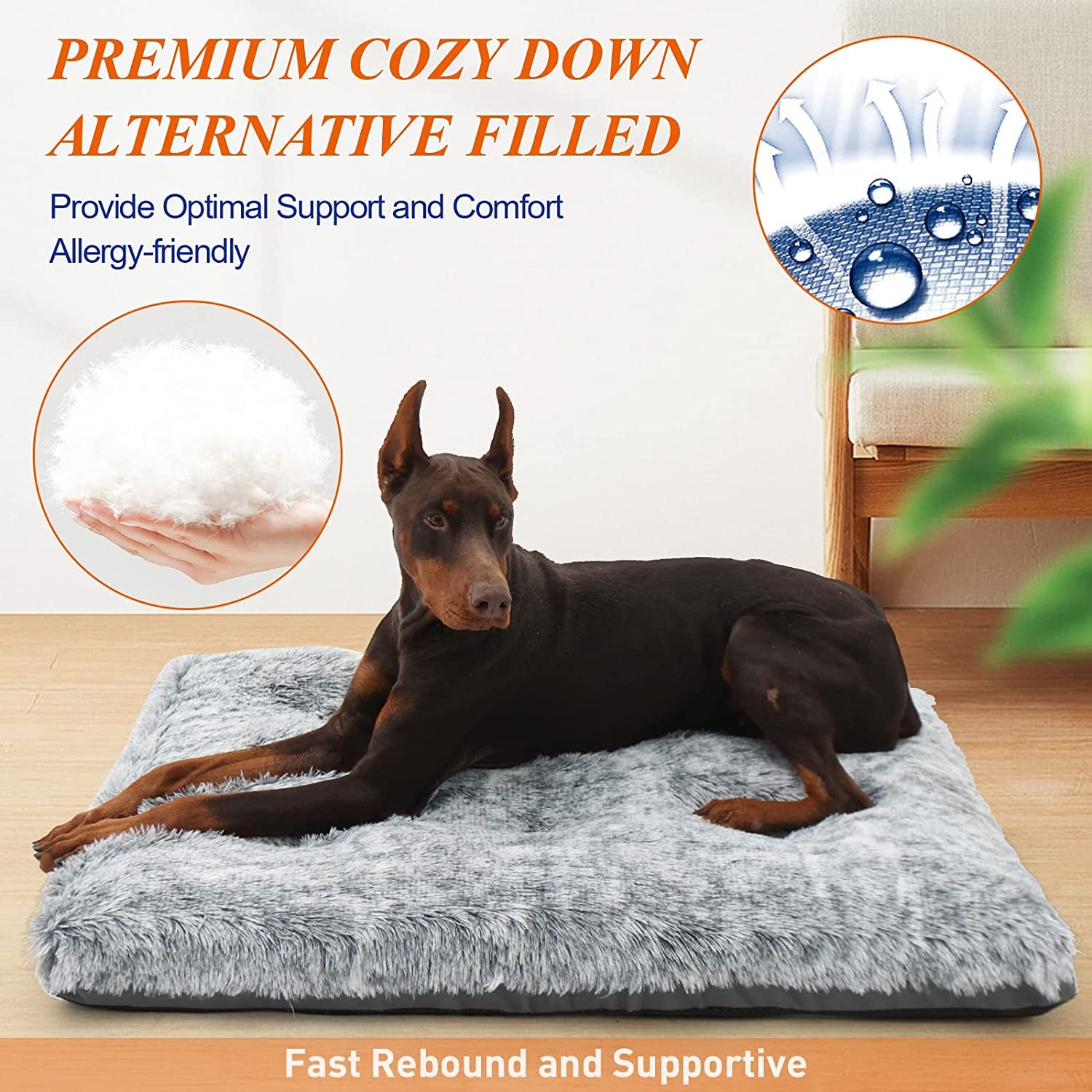 Deluxe Cozy Dog Kennel Bed - Washable, Fixable, for Large Dogs, 36x23x3 Inch