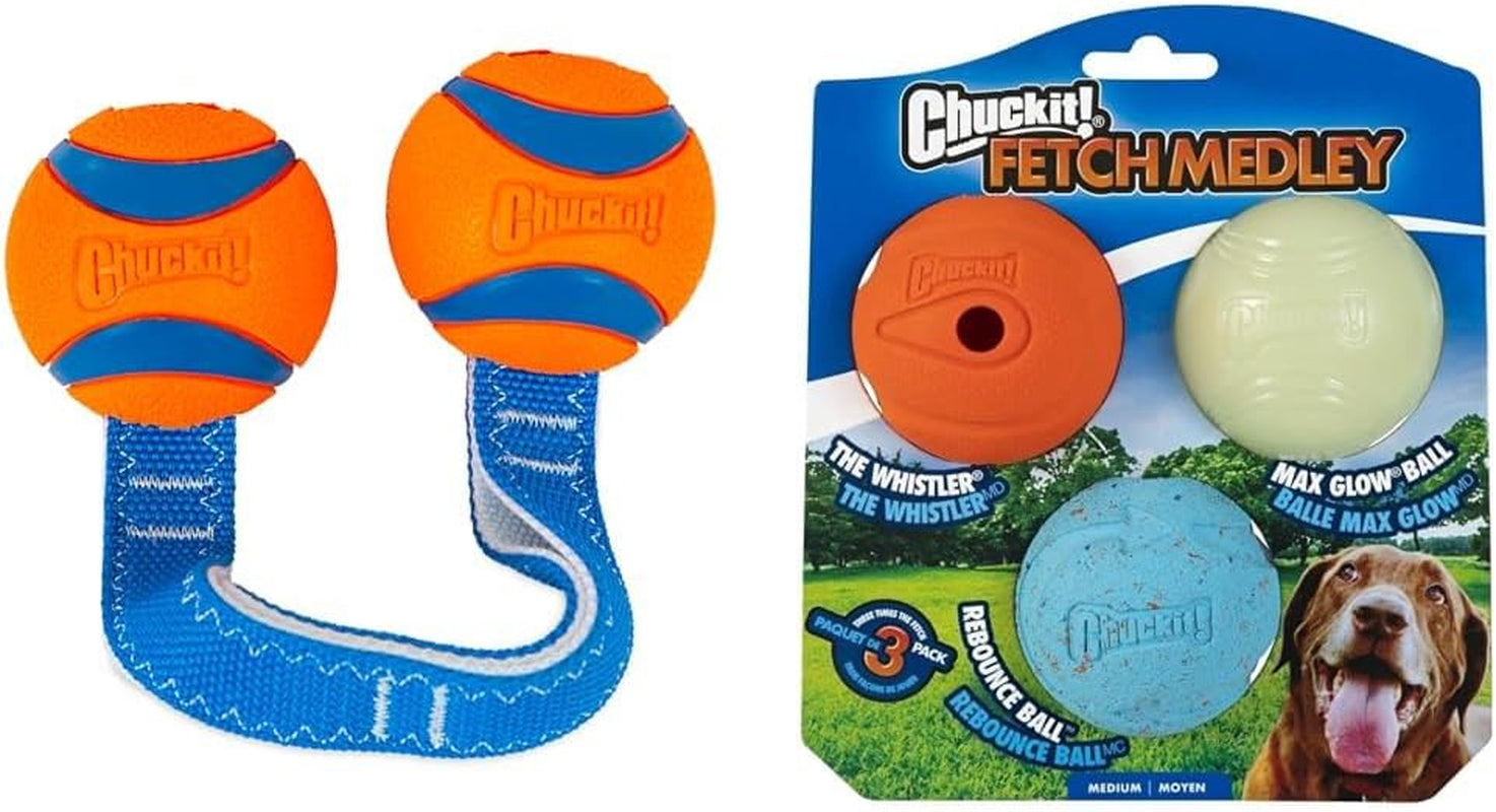 Chuckit Ultra Duo Tug Dog Toy, Medium Indoor and Outdoor Dog Ball for Dogs 20-60 Pounds