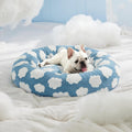 Lesure Donut Shaggy Plush Dog Bed: Calming, Anti-Slip, Various Colors & Sizes