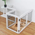 Freestanding Foldable Dog Gate - Extra Wide 3 Panel Wooden Pet Gate for Indoor Use, Tall Puppy Barrier for Doorways & Stairs