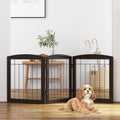 3-Panel Foldable White Wooden Dog Gate - Free Standing Indoor Barrier for Stairs & Doorways, Easy to Step Over