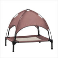 Small Elevated Dog Bed with Canopy - Upgraded 30in Outdoor Raised Dog Cot Bed with Removable Shade Tent