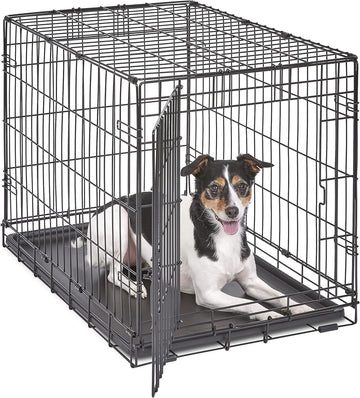 New World Single Door Dog Crate - Enhanced Design with Leak-Proof Pan, Floor Protecting Feet & Patented Features