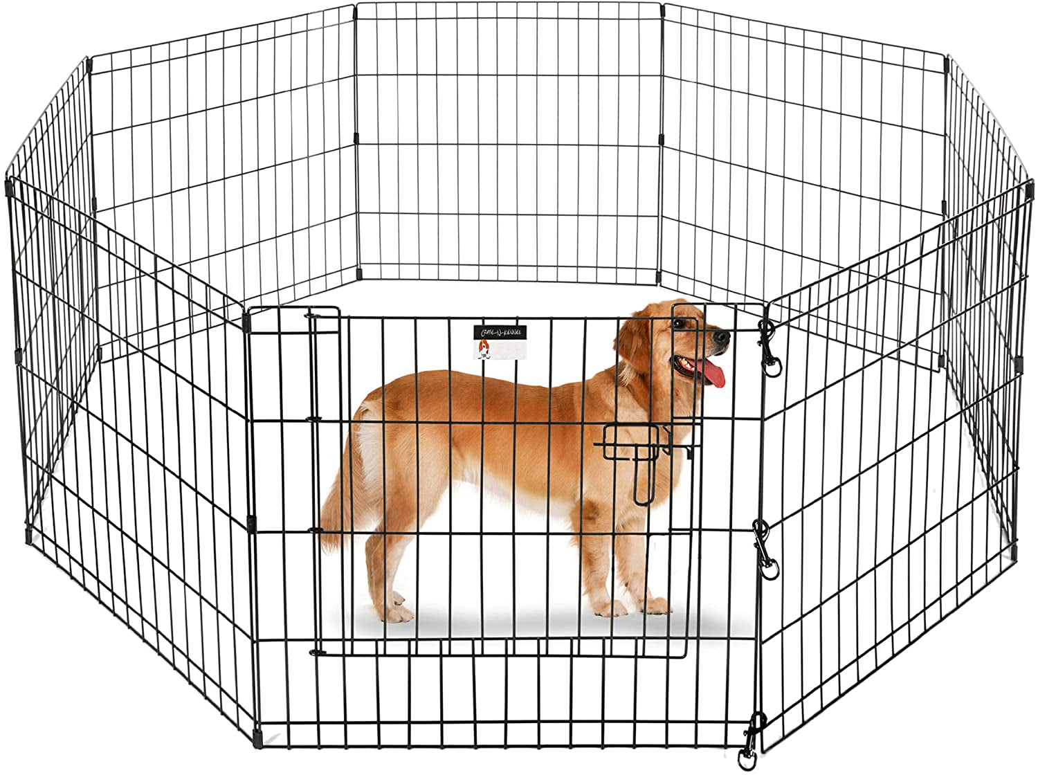 PETMAKER Puppy Playpen - Foldable 24-Inch Metal Exercise Enclosure with 8 Panels - Indoor/Outdoor Fence