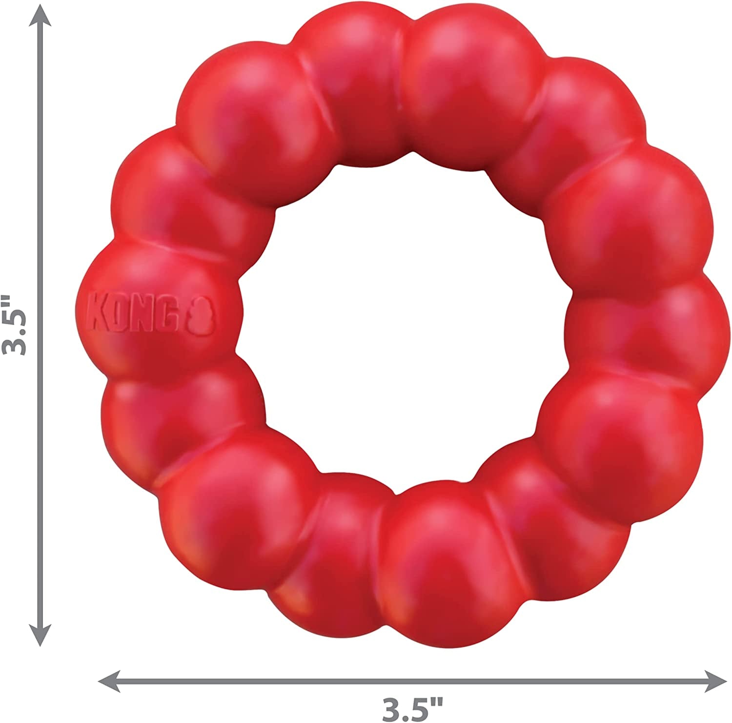 KONG Natural Rubber Ring Chew Toy - Supports Healthy Chewing and Dental Health, Perfect for Small/Medium Dogs