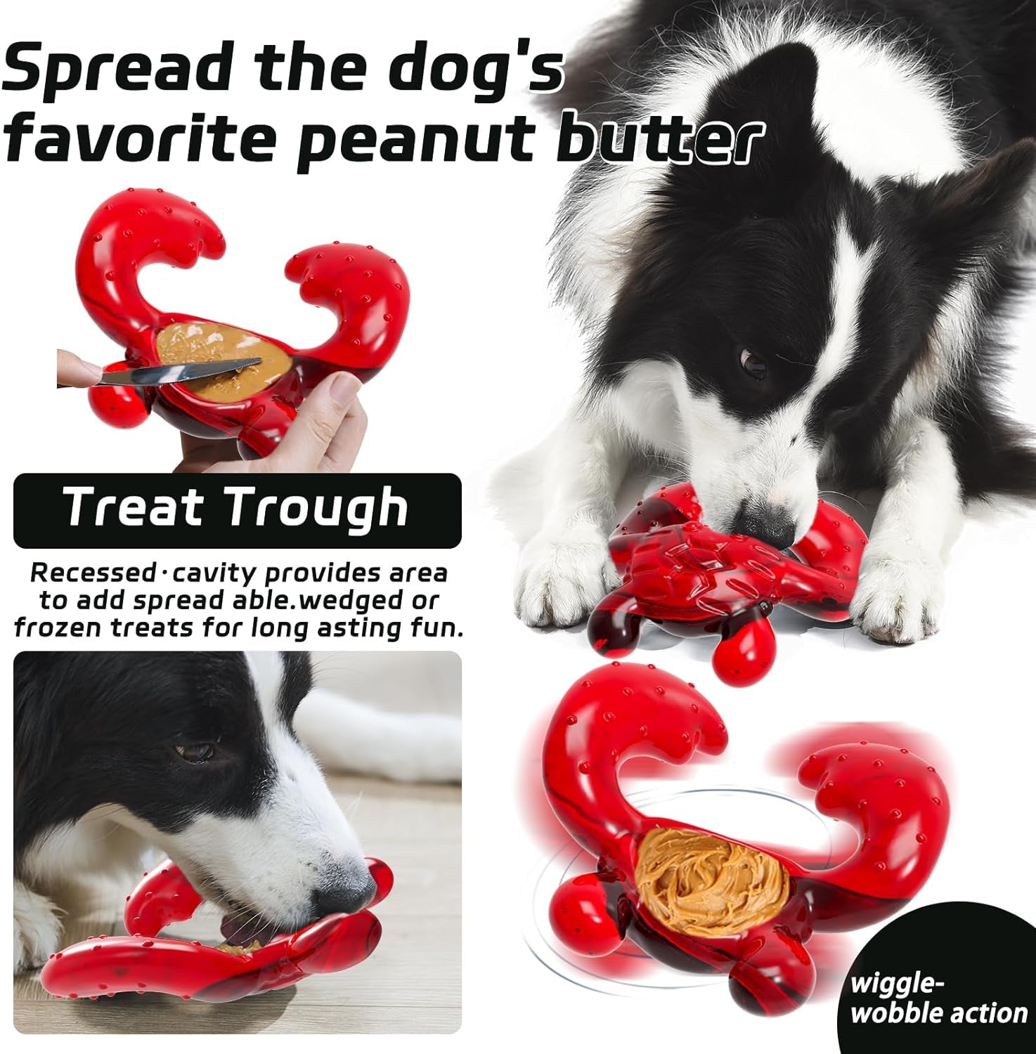 Durable Nylon Crab Dog Toy - Bacon Flavor for Aggressive Chewers, Interactive Toy for Medium/Large Dogs