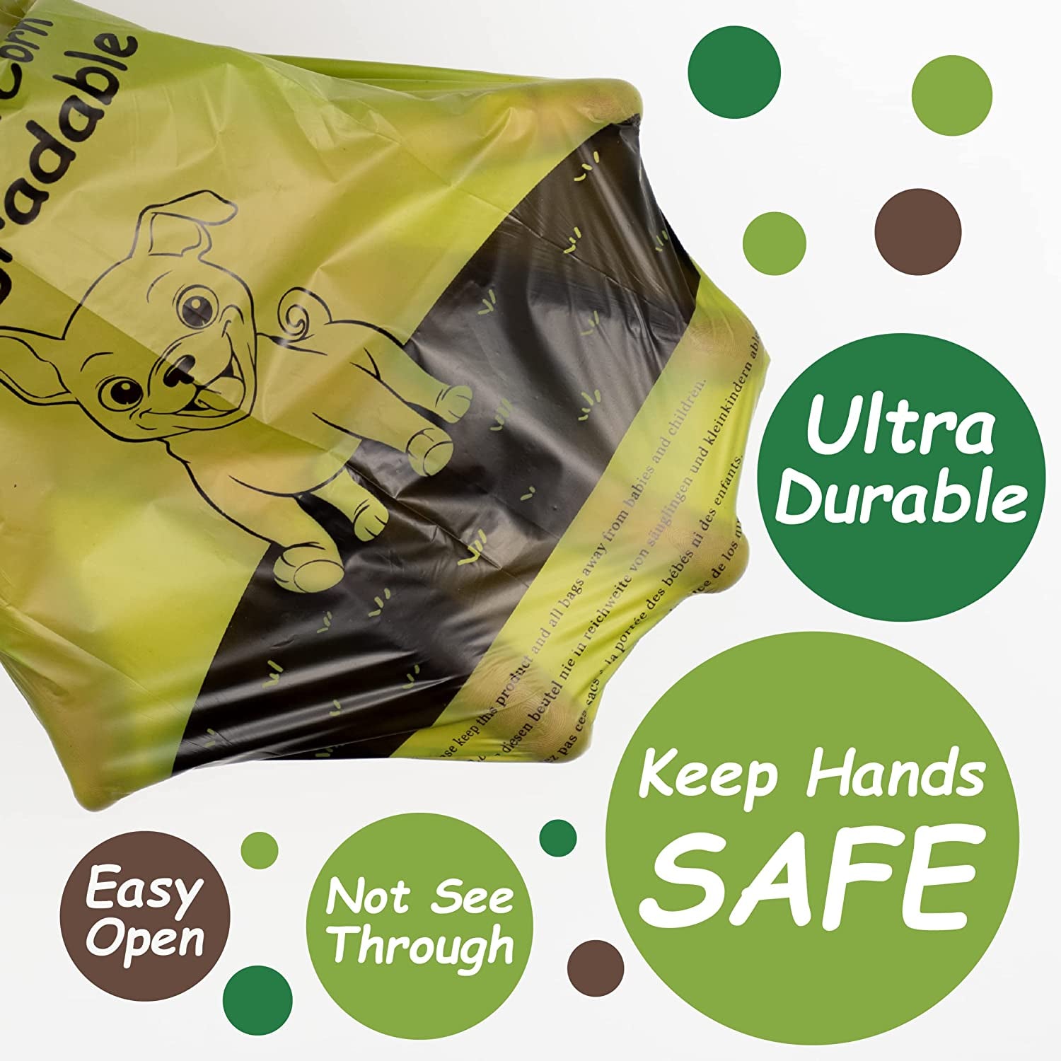 Greener Walker Poop Bags - Extra Thick & Strong Dog Waste Bags, 100% Leak-Proof, Eco-Friendly