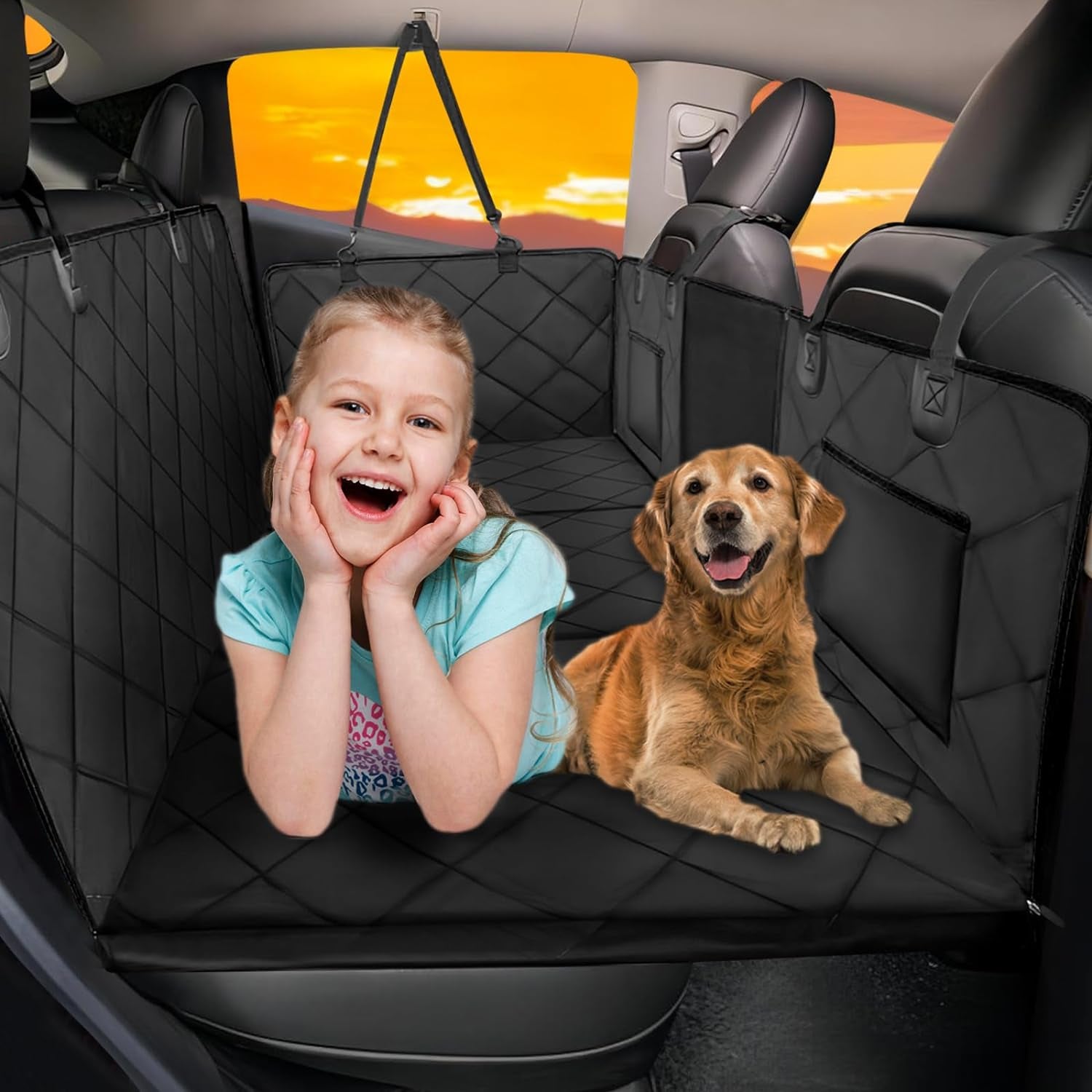 Back Seat Extender for Dogs - Sturdy, Waterproof, Holds 400 lbs, for Car/SUV/Truck