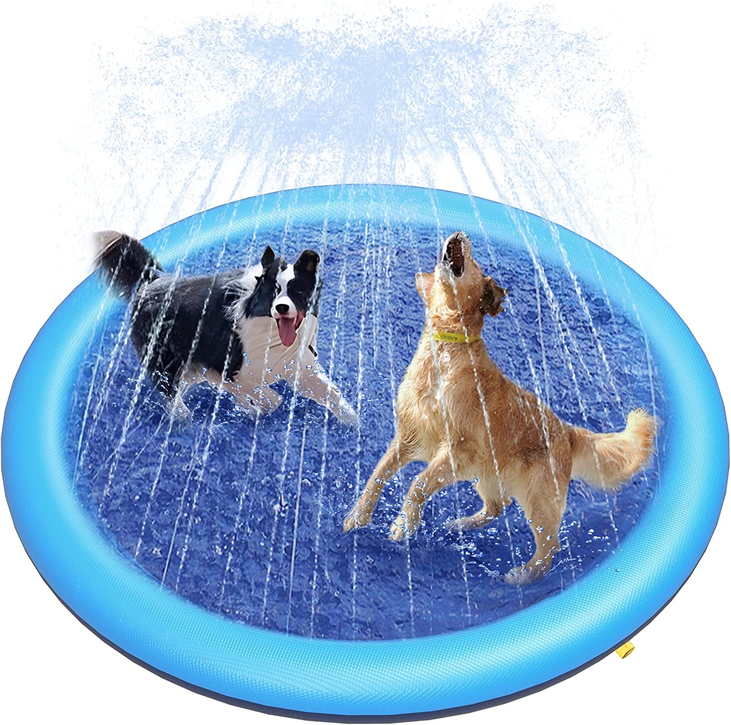 Peteast 67" Anti-Slip Dog Splash Pad, BPA-Free, 0.58mm Thick - Blue