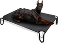 Cooling Outdoor Elevated Dog Bed: Raised Cot for Large Dogs up to 85 Lbs, Waterproof, Black