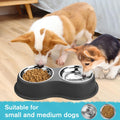 Double Dog Bowls - Stainless Steel, Non-Slip Resin Station, for Puppies, Medium Dogs