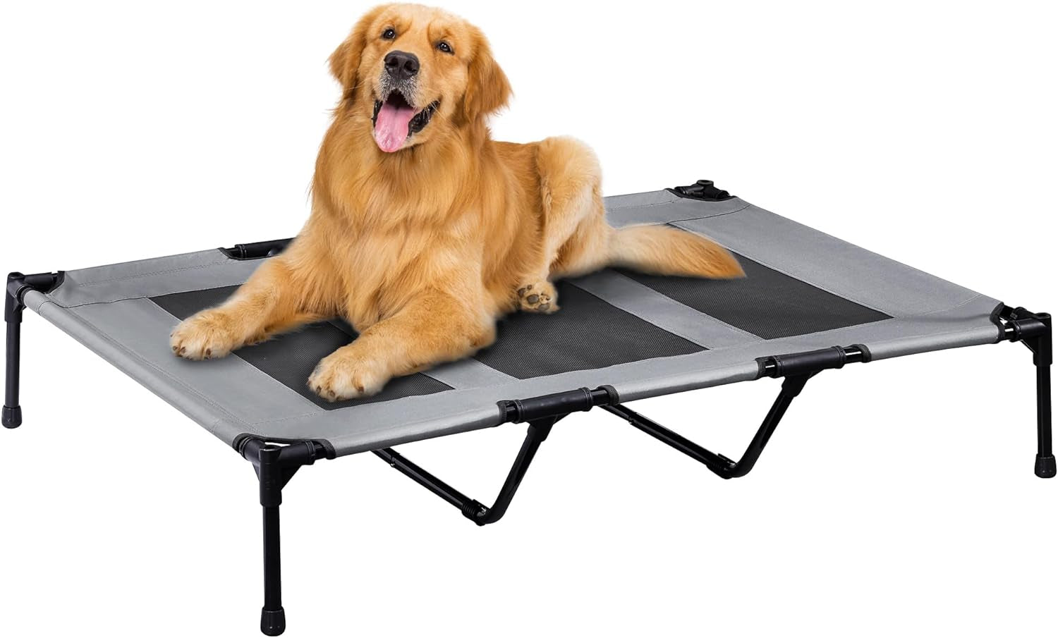 PRAISUN Large Outdoor Dog Bed - Elevated, Cooling, Portable with Oxford & Textilene Mesh