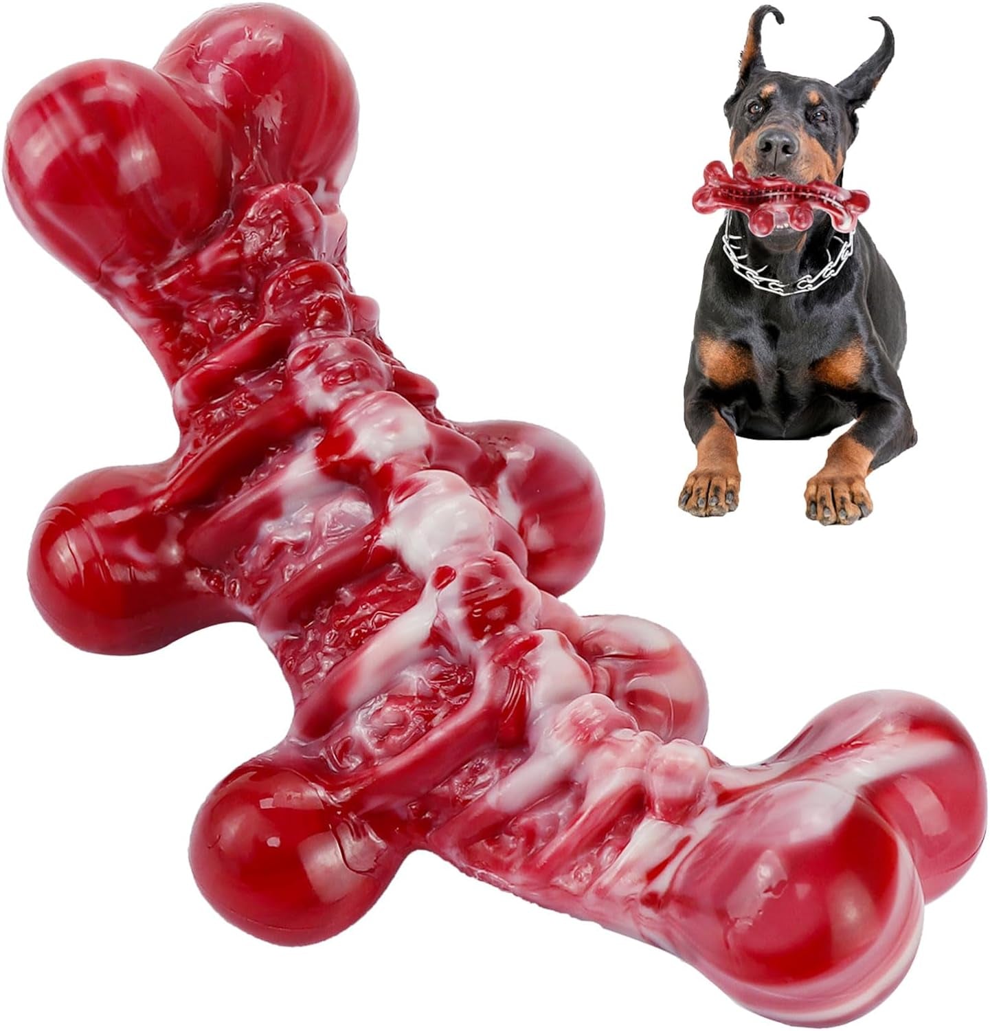 Dog Chew Toys for Aggressive Chewers, Indestructible Dog Toys for Aggressive Chewers, Tough Dog Toys for Large Dogs, Squeaky Dog Toys, Strong Dog Toys, Super Chewer, Heavy Duty