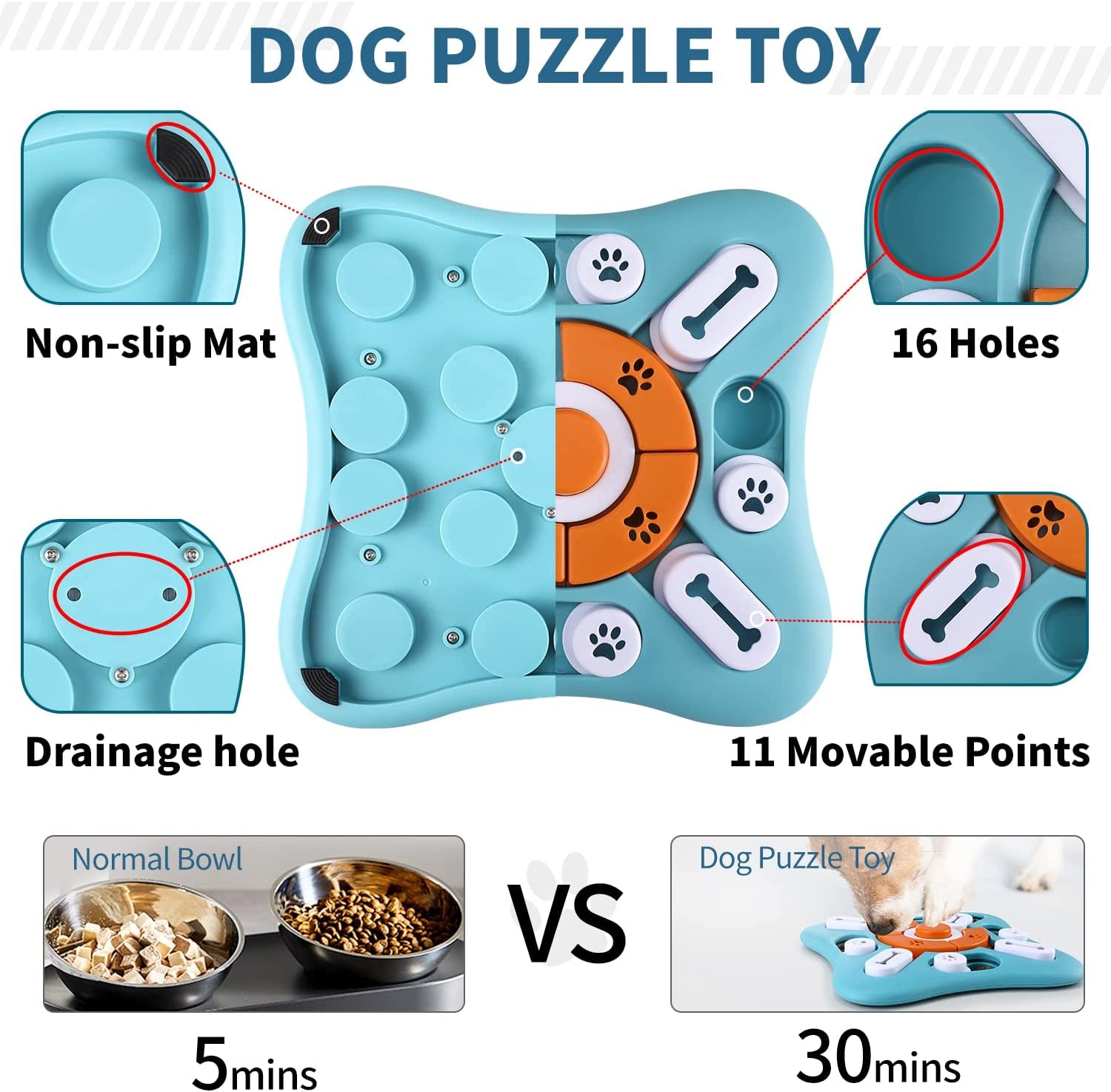 Interactive Dog Treat Puzzle - IQ Training & Mental Stimulation with Squeak Design for All Dogs