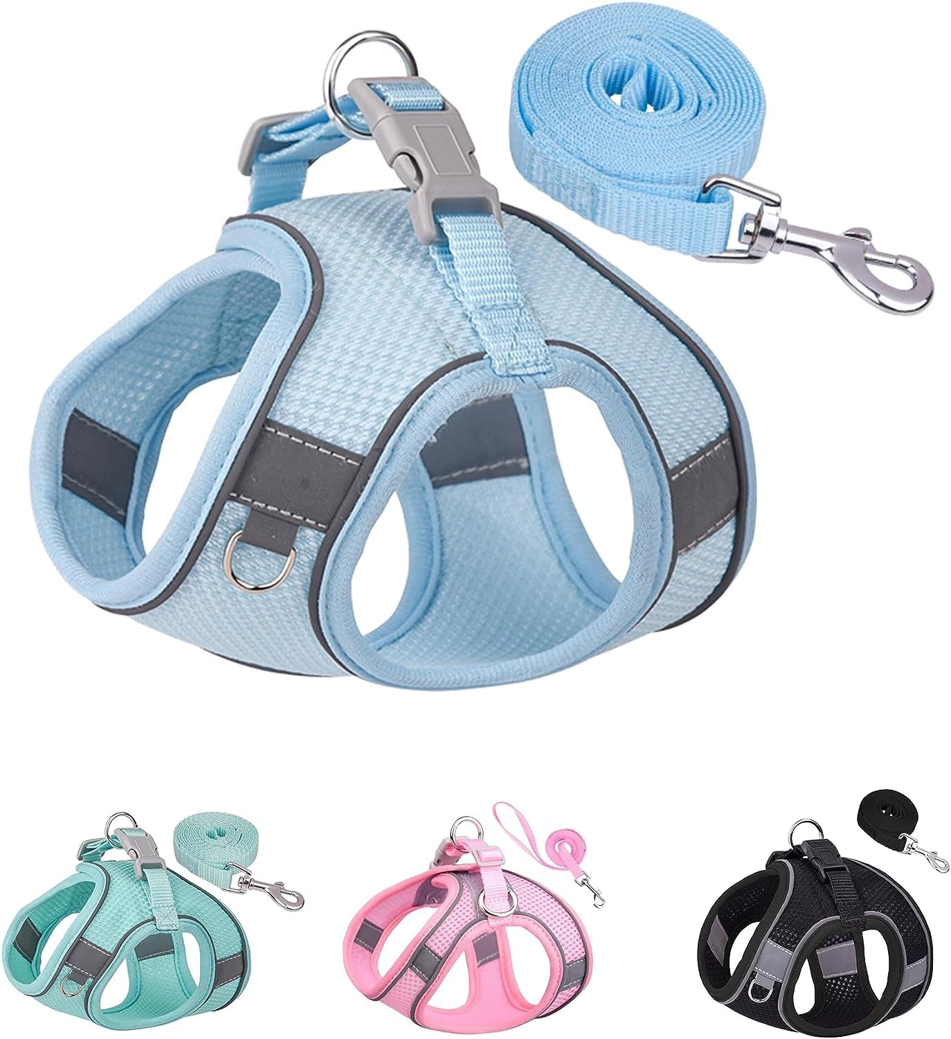 No-Pull Dog Harness & Leash Set for Small Dogs – Soft, Breathable Mesh Step-In Harness, Perfect for Puppies & Small Breeds