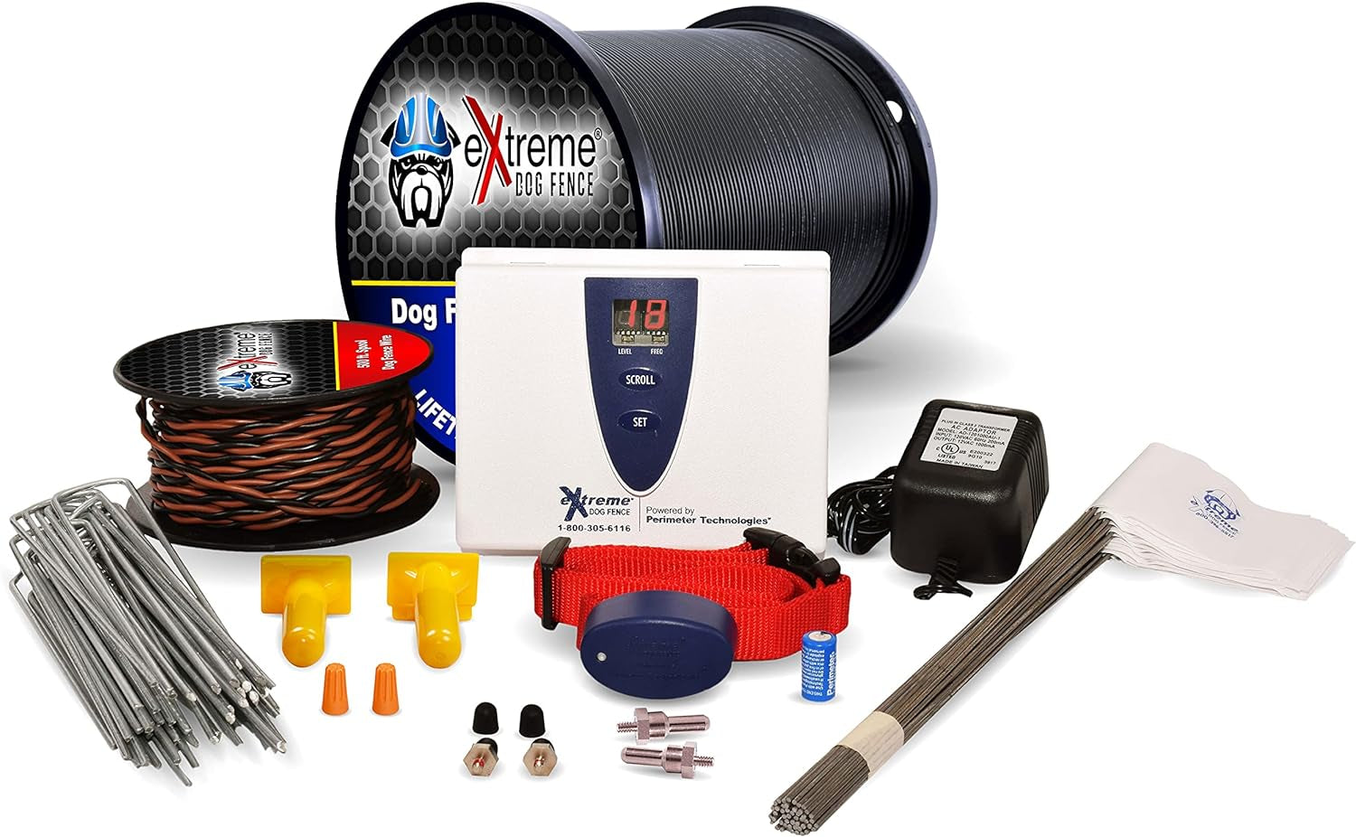 Extreme Pro Underground Electric Dog Fence – Reliable, Easy Setup Dog Fence System with 500 Ft Pro-Grade Wire for 2 Dogs