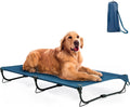 Foldable Elevated Dog Bed, Large, Outdoor, Waterproof, Chew-Proof, 160 Lbs Capacity - Dark Blue