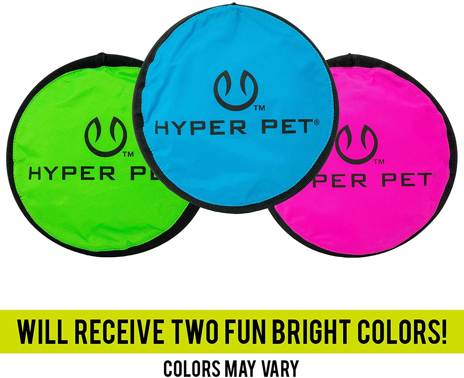 Hyper Pet Flippy Flopper 9" Flying Disc: Floats in Water, Safe on Teeth, 2-Pack, Assorted Colors