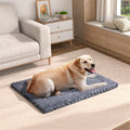 High Resilience Foam Dog Crate Mat - Anti-Slip, Washable, Wavy Plush for Dogs & Cats, Grey