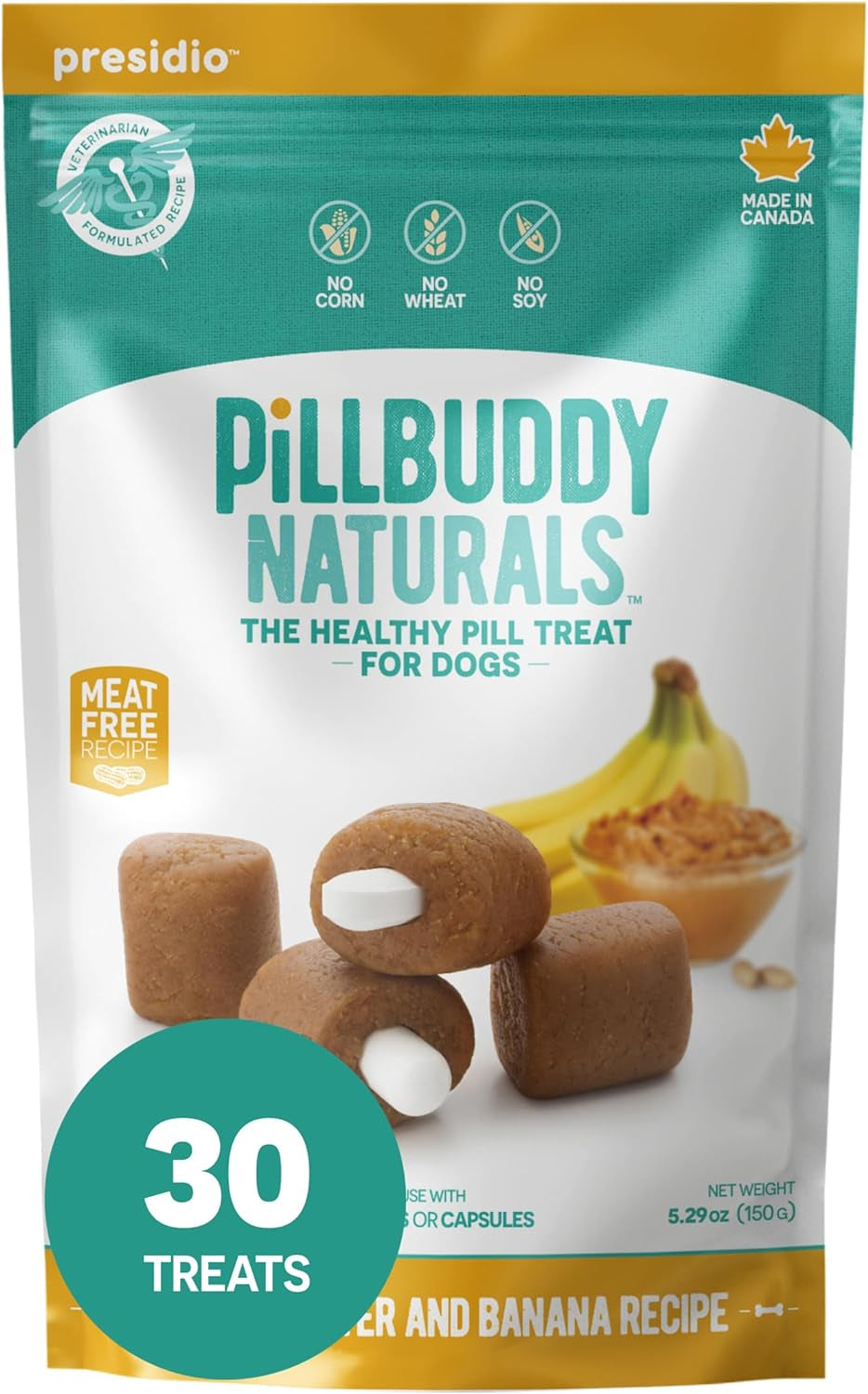 Pill Buddy Naturals - Peanut Butter & Apple, Pill & Medication Hiding Treats for Dogs