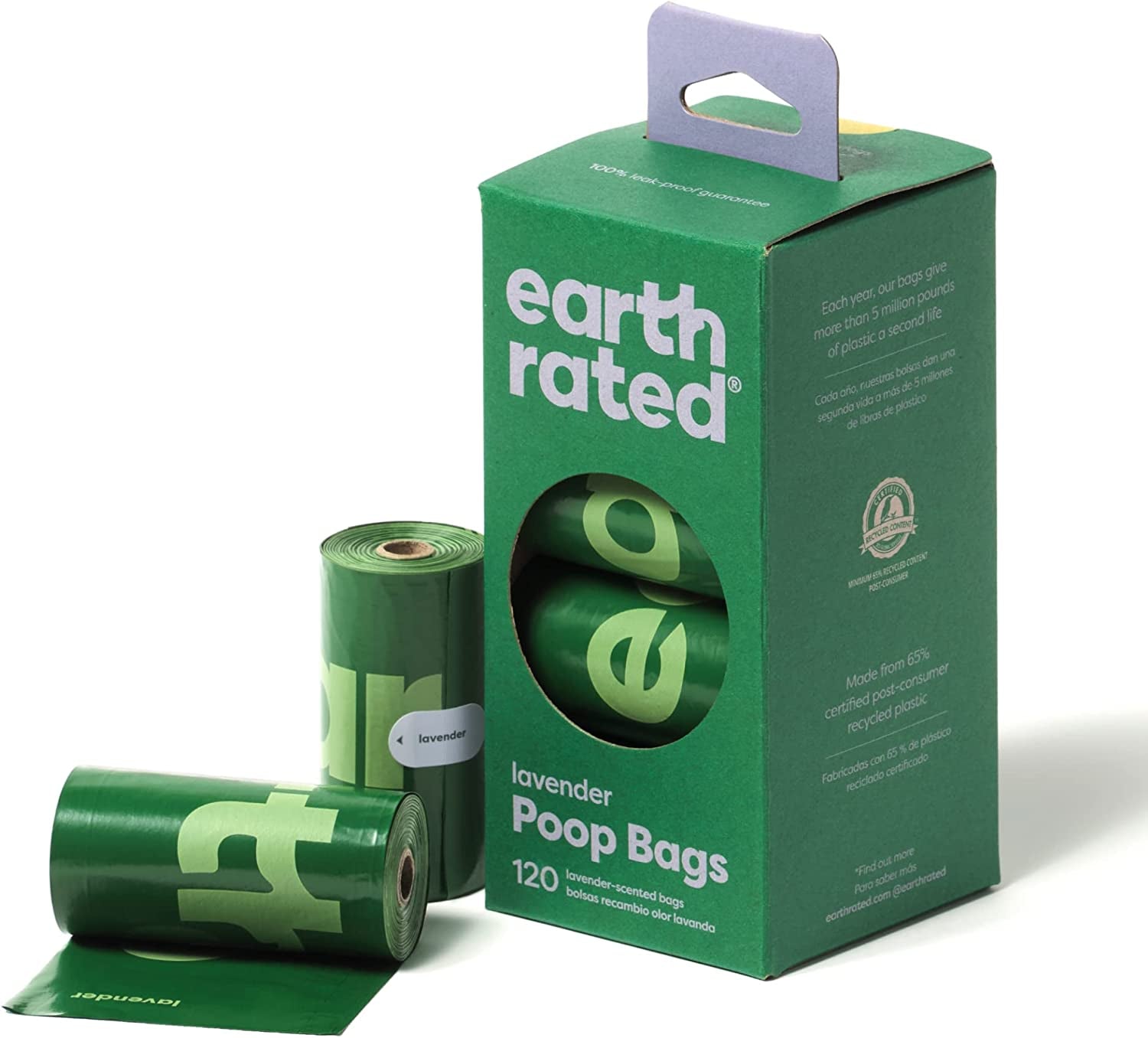 Earth Rated Dog Poop Bags – Unscented, Leak-Proof Extra Thick Waste Bags, Refill Rolls for Dogs