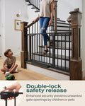 Auto-Close Dog Gate for Stairs & Doorways - Pressure-Mounted Pet Safety Gate, Easy Installation