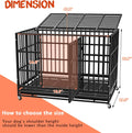 Lemberi Heavy-Duty Dog Crate – Escape-Proof, High-Anxiety Crate with Lockable Wheels, Double Doors, Removable Tray, Extra Large for Indoor Use