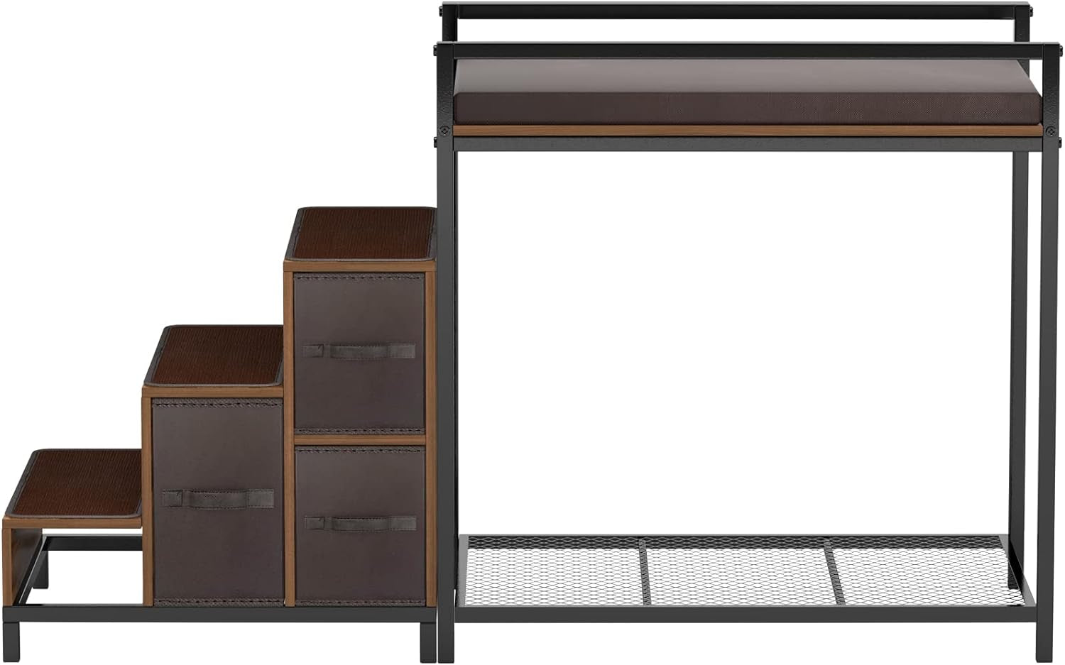 GDLF Dog Bunk Beds with Window Perch – Multi-Level Elevated Dog Bed with Foam Upholstery, Non-Slip Pads, and Built-In Storage for Bedside Lounging