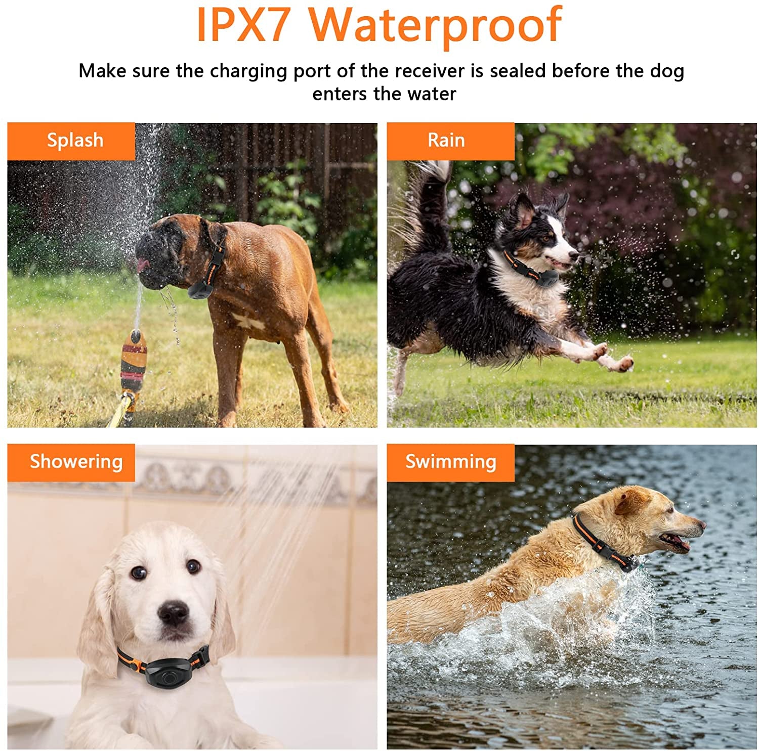 Waterproof Dog Training Collar: 1300Ft Remote, IPX7, Beep, Shock, Vibration, for All Dog Sizes