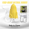 Indestructible Corn Stick Dog Chew Toy, Tough, Squeaky, Teeth Cleaning for Large Breeds, Yellow