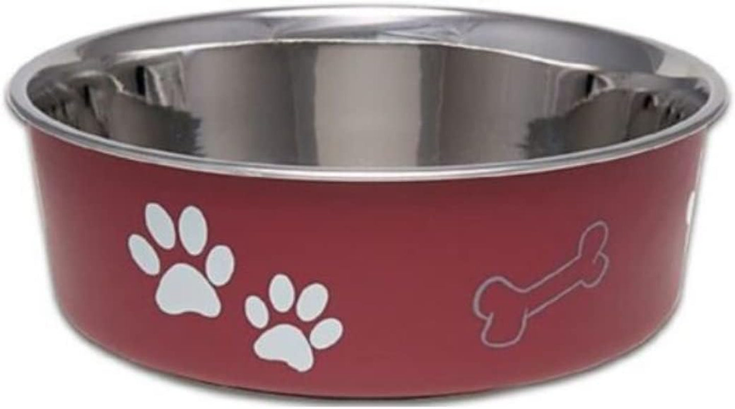 Loving Pets Bella Bowls: No-Tip Stainless Steel, Spill-Proof Pet Bowl, Medium, Blueberry Blue