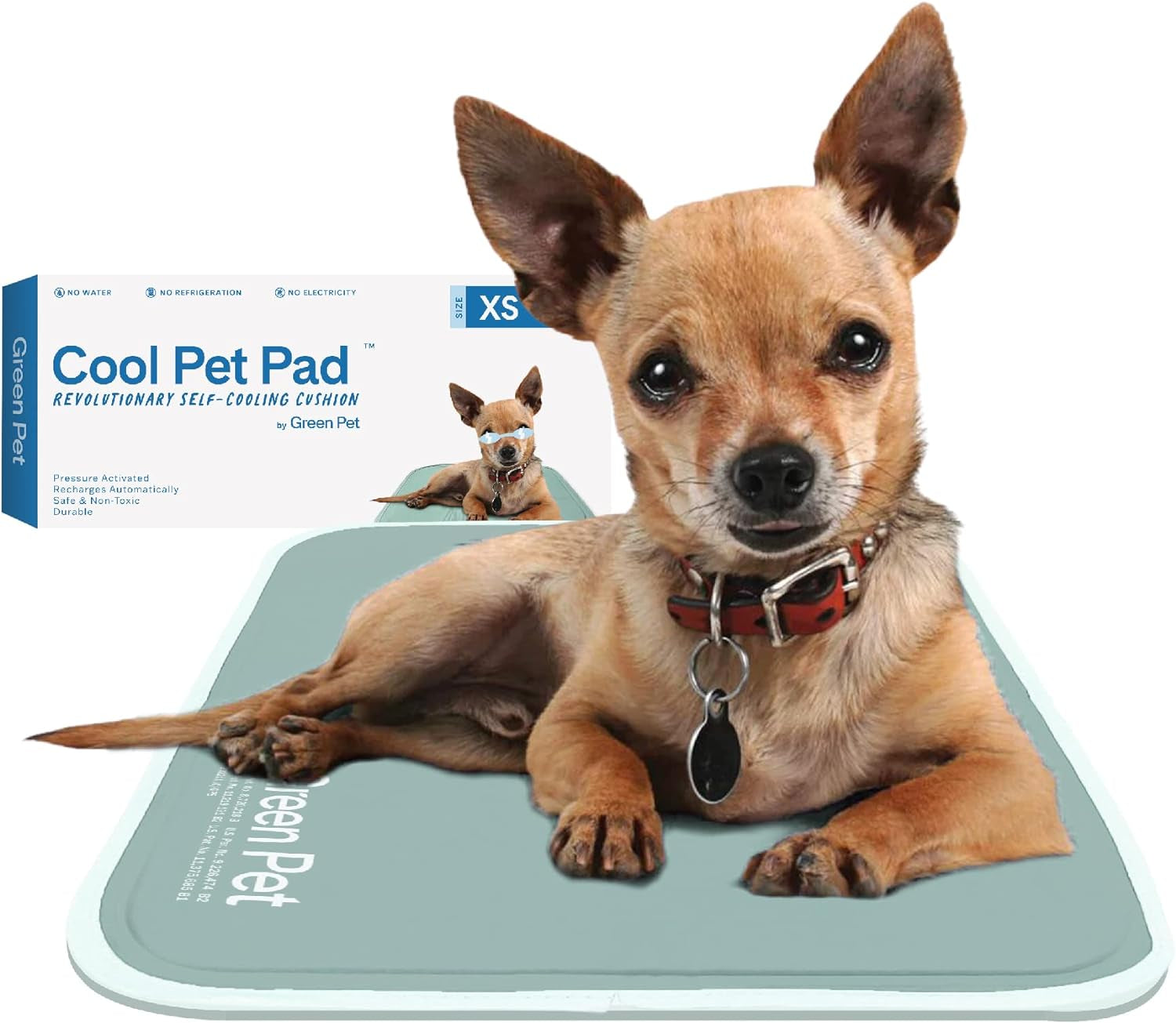 The Green Pet Shop Cooling Mat, Medium - Pressure-Activated, Non-Toxic Gel for Dogs & Cats, 21-45lbs