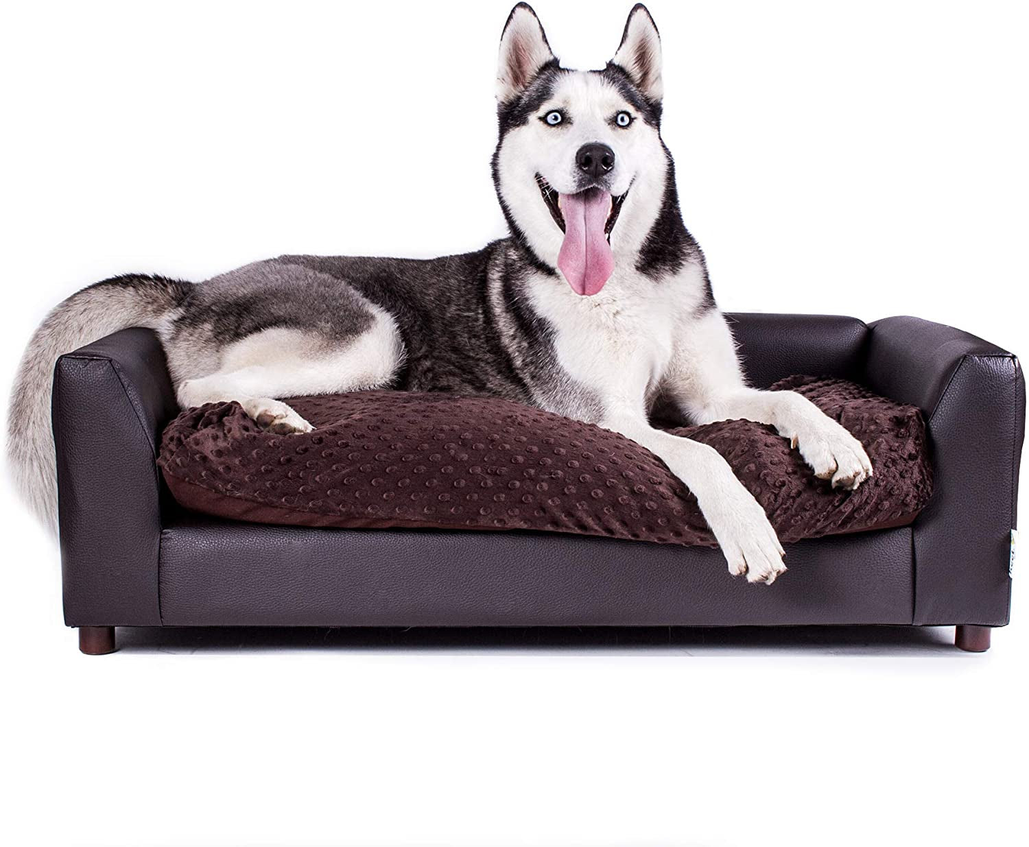 Keet Fluffy Deluxe Dog Bed Sofa – Stylish Dark-Colored Sofa Bed, Comfortable and Cozy Design for Small Dogs