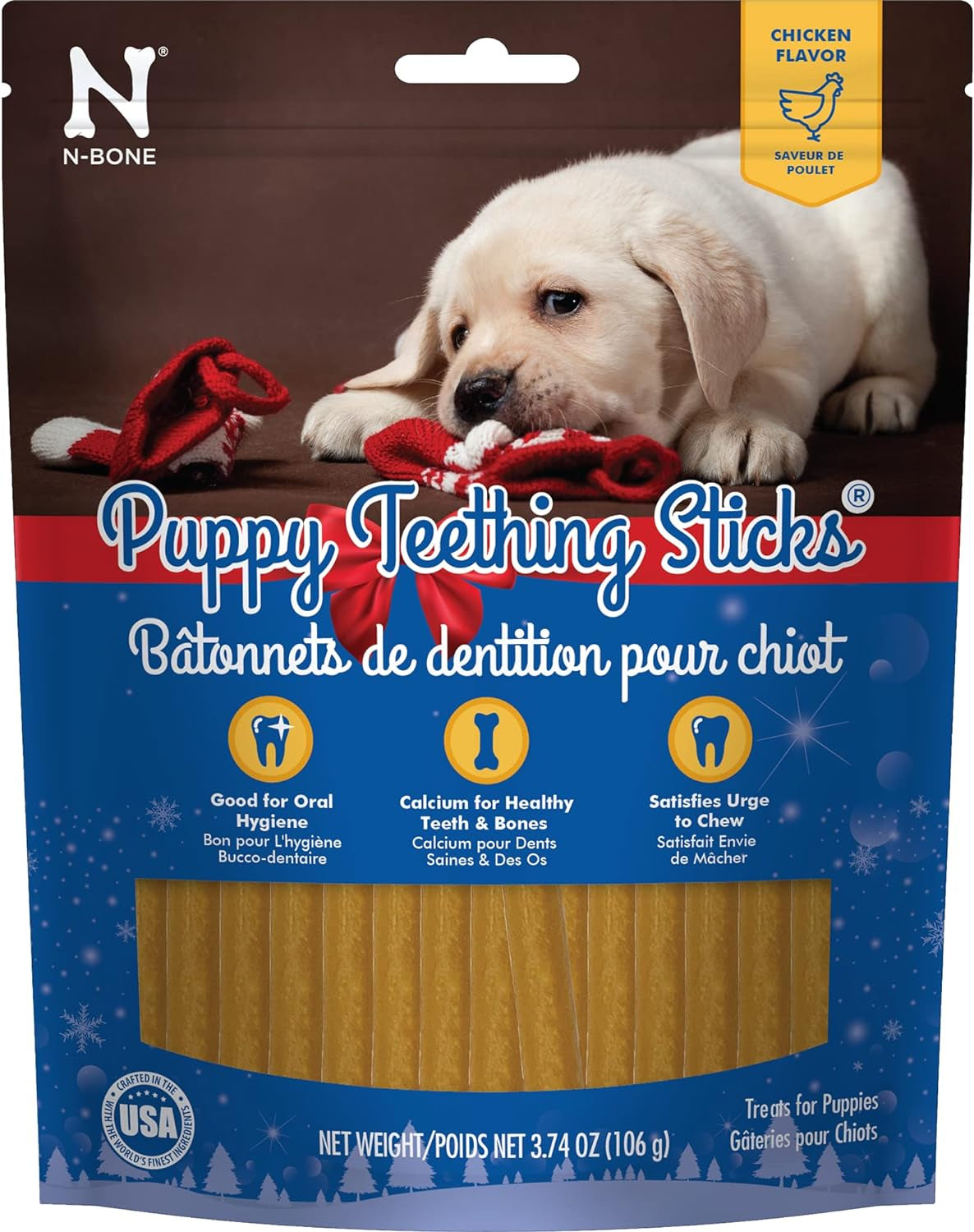 N-Bone Puppy Teething Sticks Peanut Butter Flavor, 3.74-Oz Bag