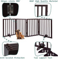 Wooden Foldable Dog Gate, Freestanding Multi-Panel Indoor Pet Gate, Extra Wide 24